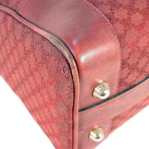 CELINE Vintage Bordeaux Macadam Canvas Boston Bag - Picture 8 of 13